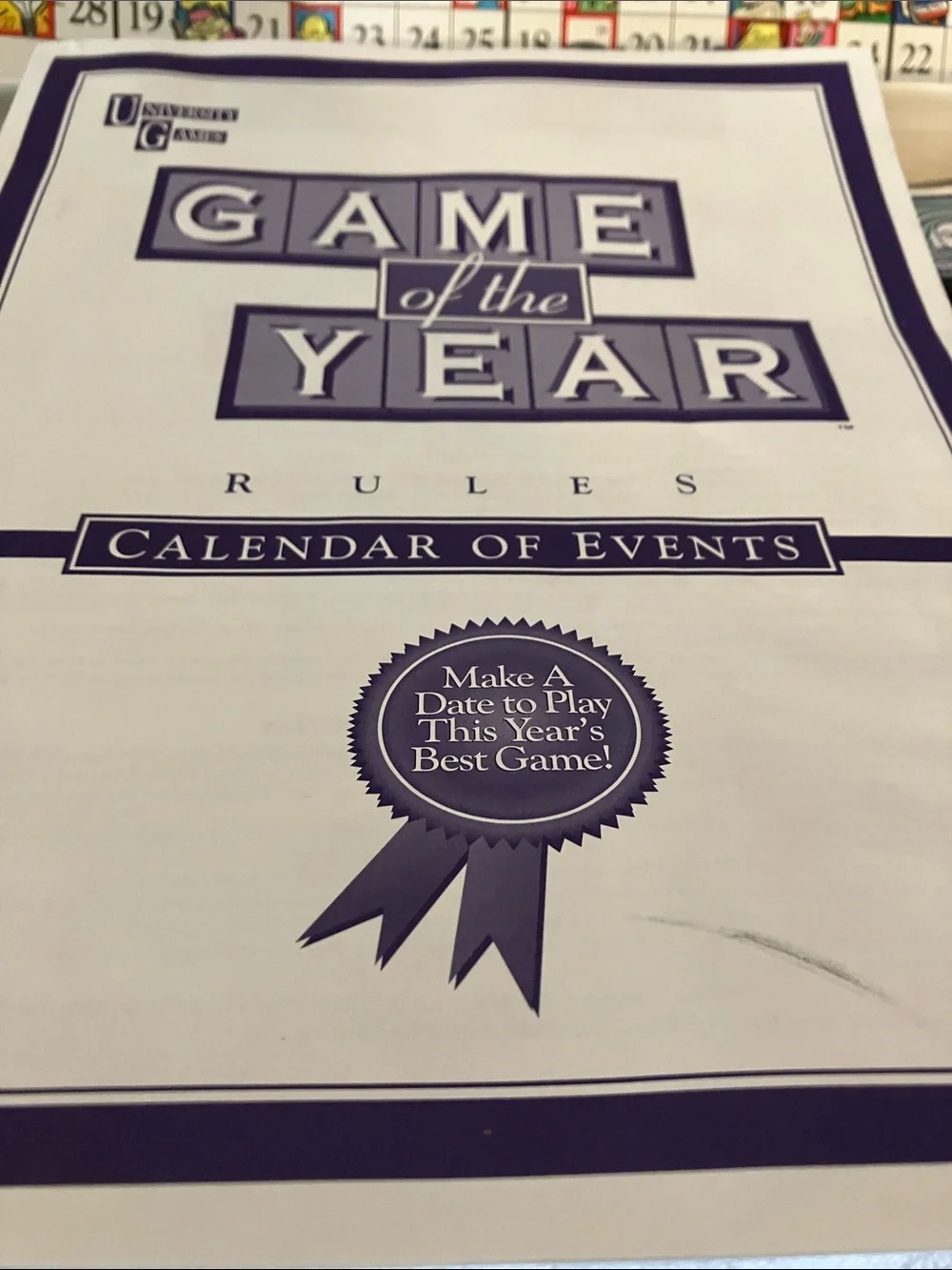 University Games 1977 Game of the Year Fun Family Game 8 & Up-1 missing piece.